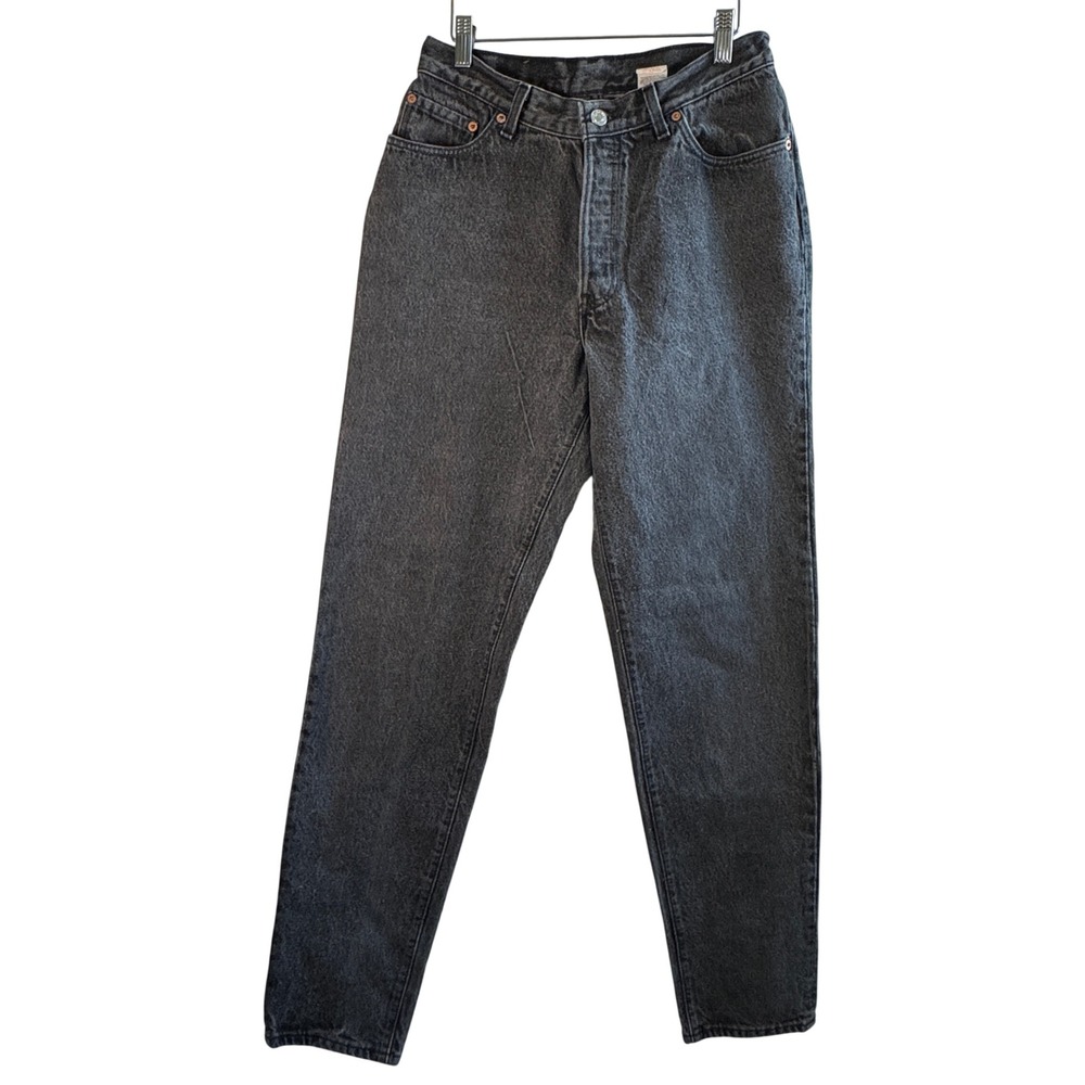 Vtg Levi's 501 17501 High Waisted Mom Jeans Black Cotton Made in USA Sz 13 26"